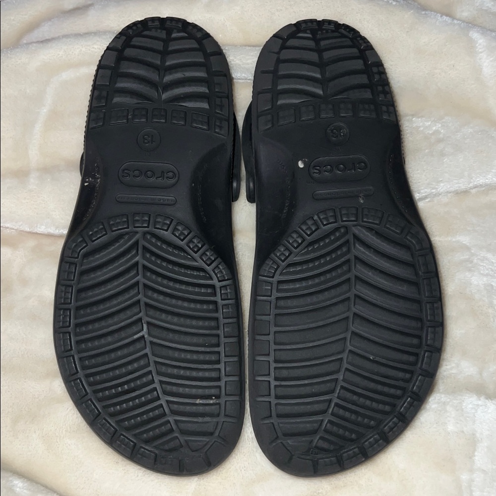 CROCS 🩴 LK NW VEGAN BLACK VENTED HEEL STRAP NON-SLIP SOLES CLOGS SHOES Men’s 13 - Picture 10 of 11
